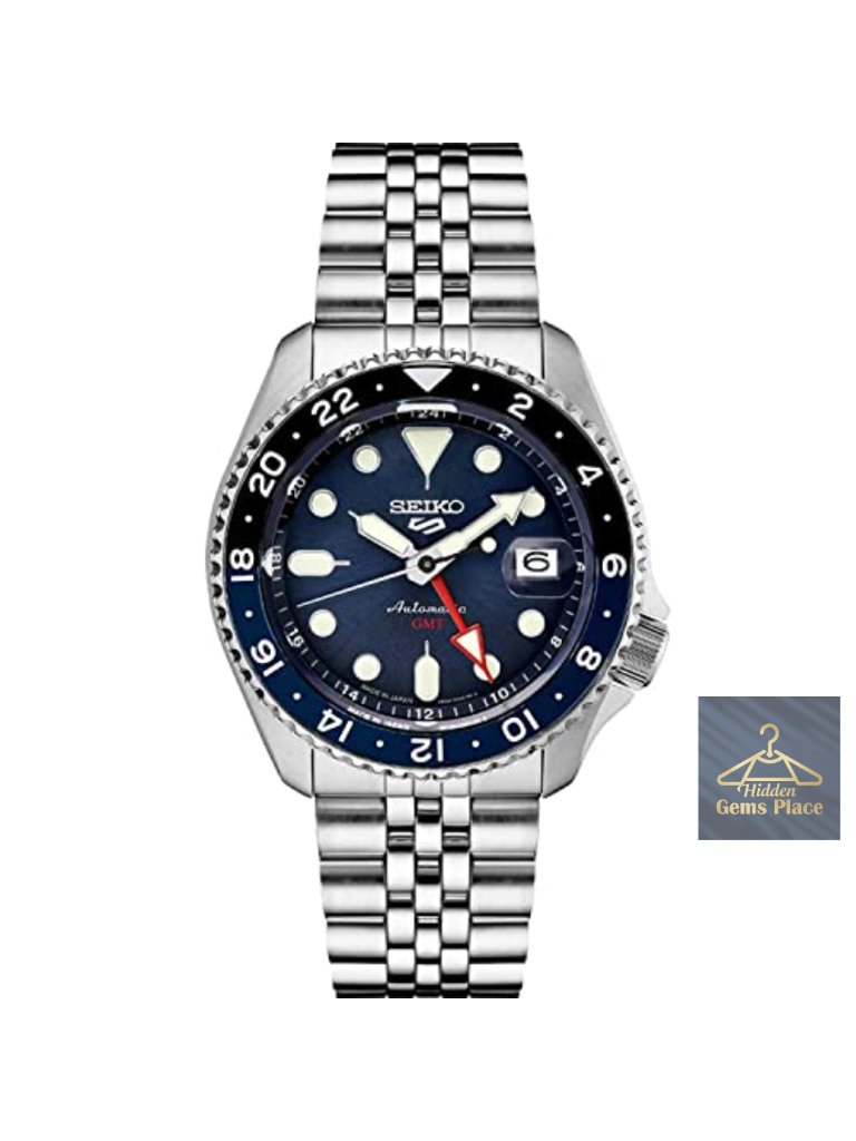 Mens Automatic Wrist Watch Stainless Steel Bracelet Gmt Bezel Luminous Hands